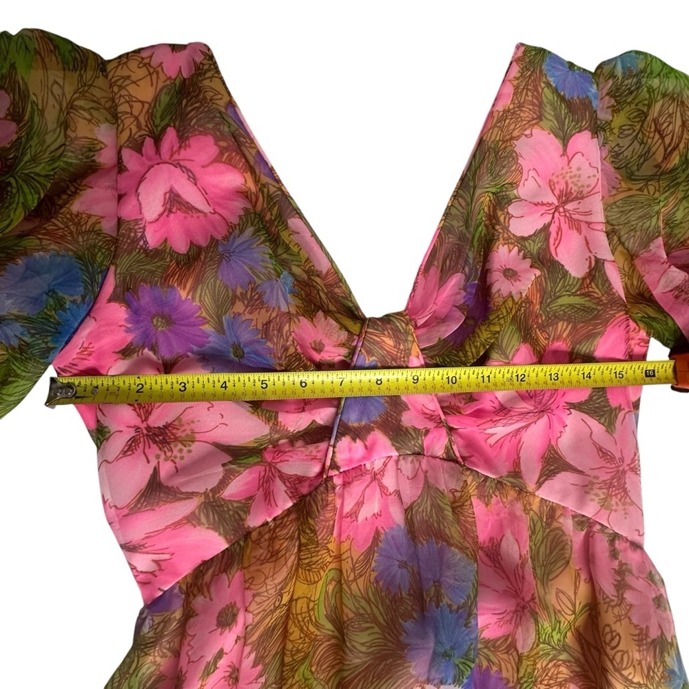 Vintage 60/70’s Hand Sewn Floral Maxi Dress app small - Picture 10 of 13
